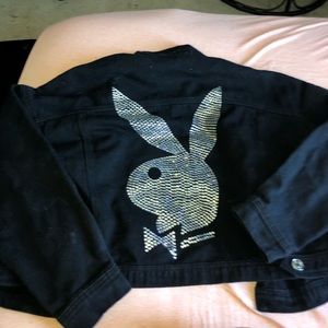 Misguided x playboy jean sequin jacket